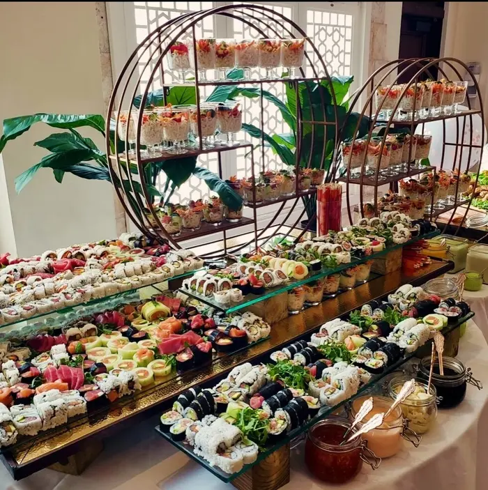 Sushi and catering display for a celebration, 2 of 11